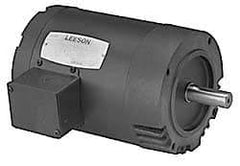 Leeson - 1/3 Max hp, 3,450 Max RPM, Electric AC DC Motor - 208-230/460 V Input, Three Phase, 56C Frame - Exact Tool & Supply