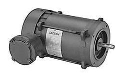 Leeson - 3/4 Max hp, 1,725 Max RPM, Electric AC DC Motor - 115, 208, 230 V Input, Single Phase, 56H Frame - Exact Tool & Supply
