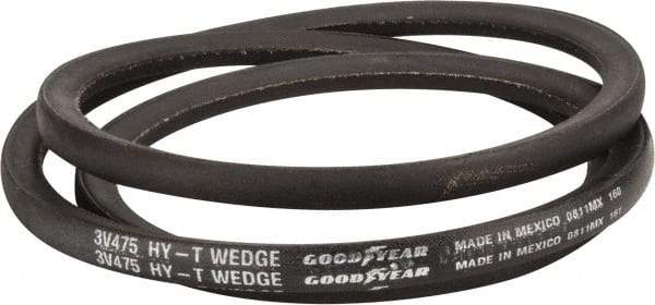 Continental ContiTech - Section 3V, 48" Outside Length, V-Belt - Fiber Reinforced Wingprene Rubber, HY-T Wedge MatchmakerEnvelope, No. 3V475 - Exact Tool & Supply