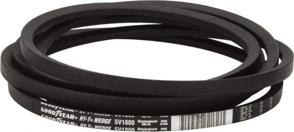 Continental ContiTech - Section 5V, 180" Outside Length, V-Belt - Fiber Reinforced Wingprene Rubber, HY-T Wedge MatchmakerEnvelope, No. 5V1800 - Exact Tool & Supply
