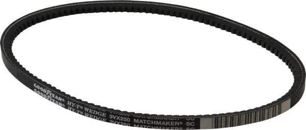 Continental ContiTech - Section 3VX, 25" Outside Length, V-Belt - Fiber Reinforced Wingprene Rubber, HY-T Wedge Matchmaker Cogged, No. 3VX250 - Exact Tool & Supply