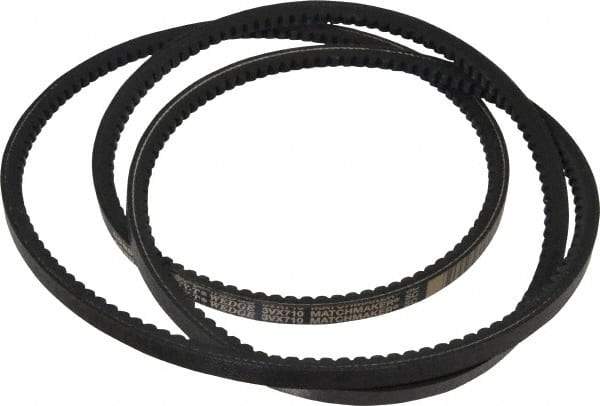 Continental ContiTech - Section 3VX, 71" Outside Length, V-Belt - Fiber Reinforced Wingprene Rubber, HY-T Wedge Matchmaker Cogged, No. 3VX710 - Exact Tool & Supply