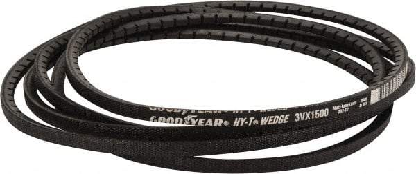 Continental ContiTech - Section 3VX, 150" Outside Length, V-Belt - Fiber Reinforced Wingprene Rubber, HY-T Wedge Matchmaker Cogged, No. 3VX1500 - Exact Tool & Supply