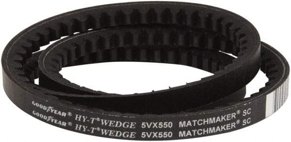 Continental ContiTech - Section 5VX, 55" Outside Length, V-Belt - Fiber Reinforced Wingprene Rubber, HY-T Wedge Matchmaker Cogged, No. 5VX550 - Exact Tool & Supply