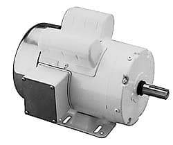 Leeson - 1/2 Max hp, 1,725 Max RPM, Electric AC DC Motor - 115, 208, 230 V Input, Single Phase, C56C Frame - Exact Tool & Supply