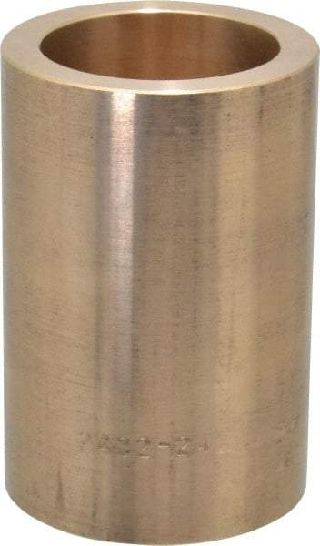 Made in USA - 1-1/2" Inside x 2" Outside Diam, Cast Bronze Sleeve Bearing - 3" OAL - Exact Tool & Supply