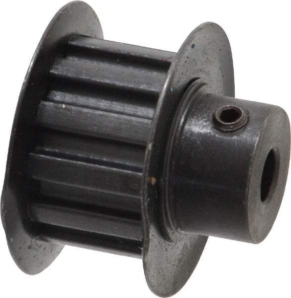 Power Drive - 12 Tooth, 3/16" Inside x 0.744" Outside Diam, Timing Belt Pulley - 1/4, 3/8" Belt Width, 0.764" Pitch Diam, Steel & Cast Iron - Exact Tool & Supply