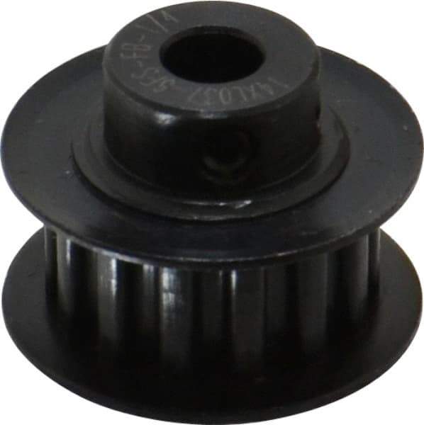 Power Drive - 14 Tooth, 1/4" Inside x 0.871" Outside Diam, Timing Belt Pulley - 1/4, 3/8" Belt Width, 0.891" Pitch Diam, Steel & Cast Iron - Exact Tool & Supply