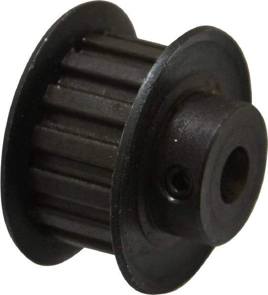 Power Drive - 15 Tooth, 1/4" Inside x 0.935" Outside Diam, Timing Belt Pulley - 1/4, 3/8" Belt Width, 0.955" Pitch Diam, Steel & Cast Iron - Exact Tool & Supply