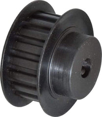 Power Drive - 18 Tooth, 1/4" Inside x 1-1/8" Outside Diam, Timing Belt Pulley - 1/4, 3/8" Belt Width, 1.146" Pitch Diam, Steel & Cast Iron - Exact Tool & Supply