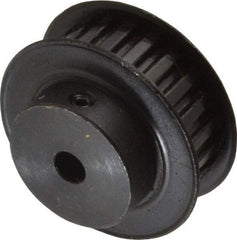 Power Drive - 22 Tooth, 1/4" Inside x 1.381" Outside Diam, Timing Belt Pulley - 1/4, 3/8" Belt Width, 1.401" Pitch Diam, Steel & Cast Iron - Exact Tool & Supply