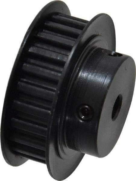 Power Drive - 24 Tooth, 1/4" Inside x 1.508" Outside Diam, Timing Belt Pulley - 1/4, 3/8" Belt Width, 1.528" Pitch Diam, Steel & Cast Iron - Exact Tool & Supply
