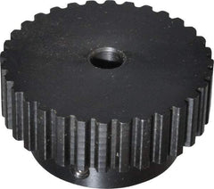 Power Drive - 32 Tooth, 5/16" Inside x 2.017" Outside Diam, Timing Belt Pulley - 1/4, 3/8" Belt Width, 2.037" Pitch Diam, Steel & Cast Iron - Exact Tool & Supply