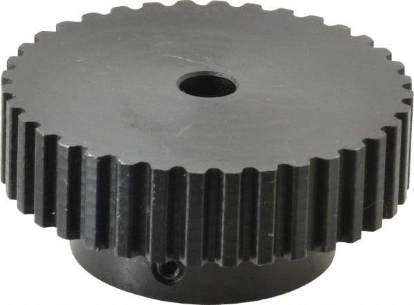 Power Drive - 36 Tooth, 5/16" Inside x 2.272" Outside Diam, Timing Belt Pulley - 1/4, 3/8" Belt Width, 2.292" Pitch Diam, Steel & Cast Iron - Exact Tool & Supply
