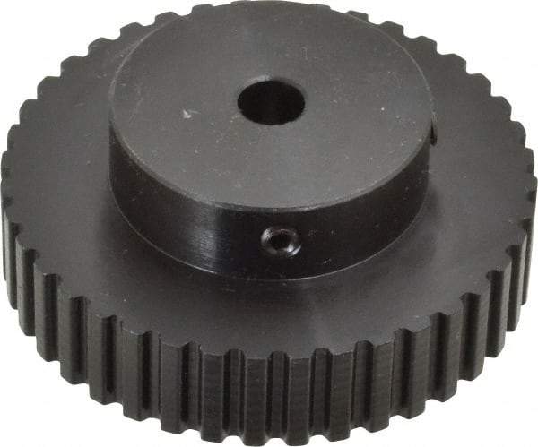 Power Drive - 40 Tooth, 5/16" Inside x 2.526" Outside Diam, Timing Belt Pulley - 1/4, 3/8" Belt Width, 2.546" Pitch Diam, Steel & Cast Iron - Exact Tool & Supply