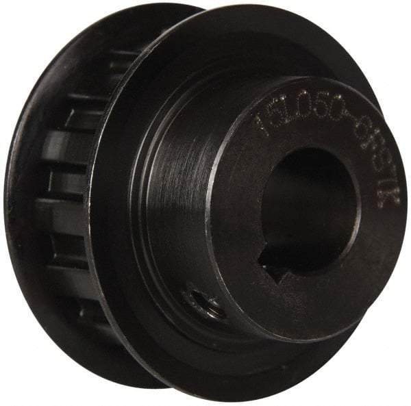 Power Drive - 15 Tooth, 5/8" Inside x 1.76" Outside Diam, Timing Belt Pulley - 1/2" Belt Width, 1.79" Pitch Diam, Steel & Cast Iron - Exact Tool & Supply