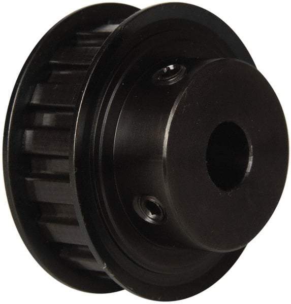 Power Drive - 17 Tooth, 1/2" Inside x 2" Outside Diam, Timing Belt Pulley - 1/2" Belt Width, 2.029" Pitch Diam, Steel & Cast Iron - Exact Tool & Supply