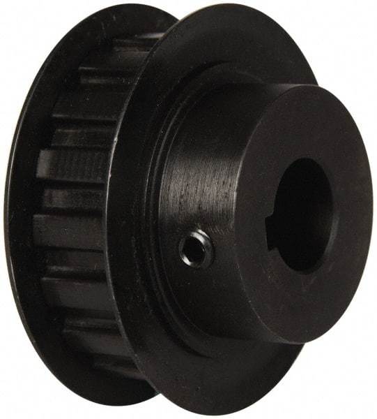 Power Drive - 17 Tooth, 5/8" Inside x 2" Outside Diam, Timing Belt Pulley - 1/2" Belt Width, 2.029" Pitch Diam, Steel & Cast Iron - Exact Tool & Supply