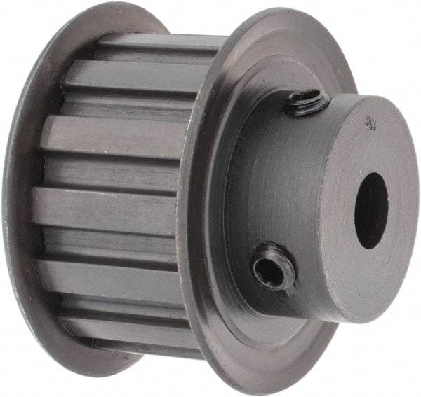 Power Drive - 14 Tooth, 3/8" Inside x 1.641" Outside Diam, Timing Belt Pulley - 3/4" Belt Width, 1.671" Pitch Diam, Steel & Cast Iron - Exact Tool & Supply