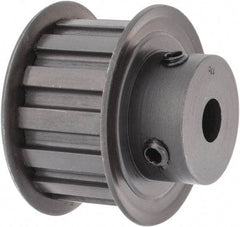 Power Drive - 14 Tooth, 3/8" Inside x 1.641" Outside Diam, Timing Belt Pulley - 3/4" Belt Width, 1.671" Pitch Diam, Steel & Cast Iron - Exact Tool & Supply