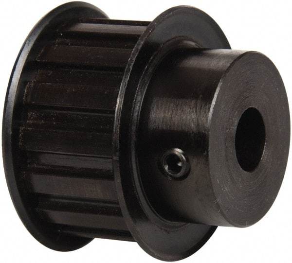 Power Drive - 15 Tooth, 1/2" Inside x 1.76" Outside Diam, Timing Belt Pulley - 3/4" Belt Width, 1.79" Pitch Diam, Steel & Cast Iron - Exact Tool & Supply
