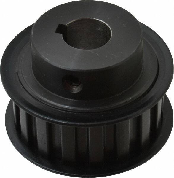 Power Drive - 17 Tooth, 5/8" Inside x 2" Outside Diam, Timing Belt Pulley - 3/4" Belt Width, 2.029" Pitch Diam, Steel & Cast Iron - Exact Tool & Supply