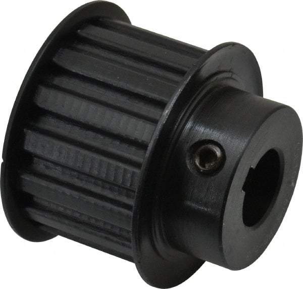 Power Drive - 15 Tooth, 5/8" Inside x 1.76" Outside Diam, Timing Belt Pulley - 1" Belt Width, 1.79" Pitch Diam, Steel & Cast Iron - Exact Tool & Supply
