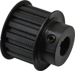 Power Drive - 15 Tooth, 5/8" Inside x 1.76" Outside Diam, Timing Belt Pulley - 1" Belt Width, 1.79" Pitch Diam, Steel & Cast Iron - Exact Tool & Supply