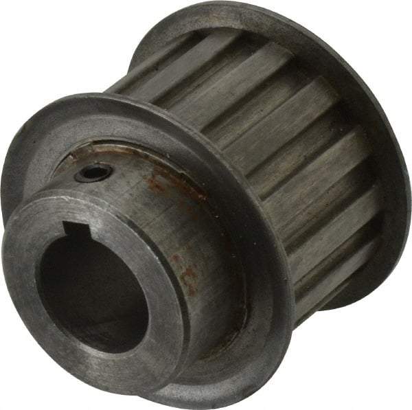 Power Drive - 15 Tooth, 3/4" Inside x 1.76" Outside Diam, Timing Belt Pulley - 1" Belt Width, 1.79" Pitch Diam, Steel & Cast Iron - Exact Tool & Supply