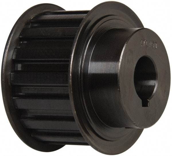 Power Drive - 17 Tooth, 5/8" Inside x 2" Outside Diam, Timing Belt Pulley - 1" Belt Width, 2.029" Pitch Diam, Steel & Cast Iron - Exact Tool & Supply