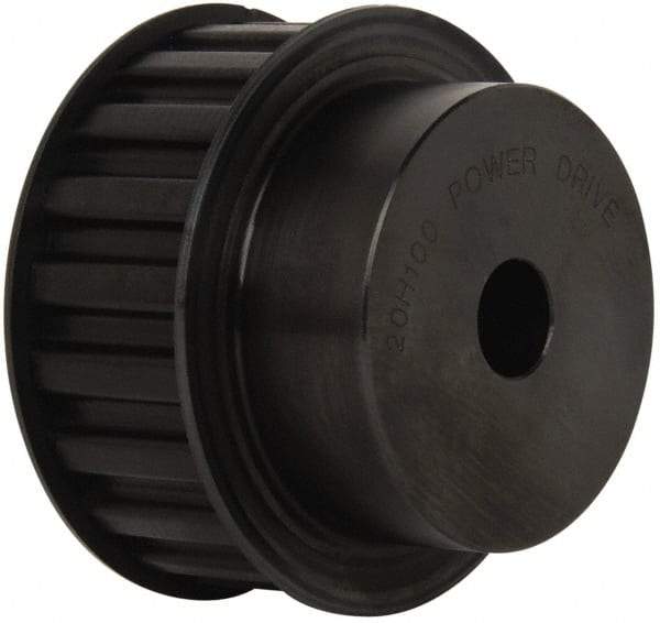 Power Drive - 20 Tooth, 5/8" Inside x 3.129" Outside Diam, Timing Belt Pulley - 3/4, 1" Belt Width, 3.183" Pitch Diam, Steel & Cast Iron - Exact Tool & Supply