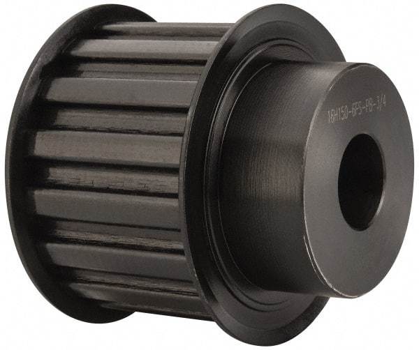 Power Drive - 16 Tooth, 3/4" Inside x 2.492" Outside Diam, Timing Belt Pulley - 1-1/2" Belt Width, 2.546" Pitch Diam, Steel & Cast Iron - Exact Tool & Supply