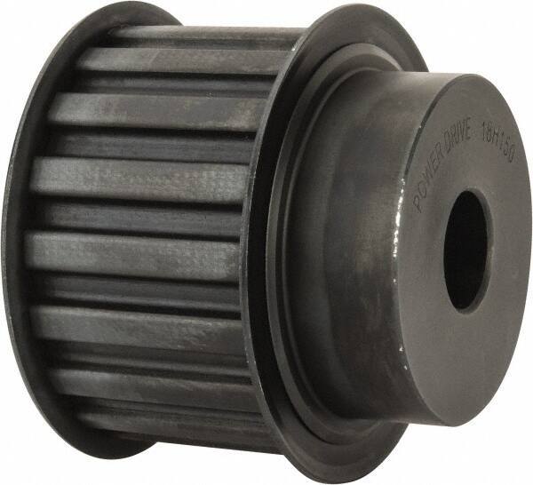 Power Drive - 18 Tooth, 3/4" Inside x 2.811" Outside Diam, Timing Belt Pulley - 1-1/2" Belt Width, 2.865" Pitch Diam, Steel & Cast Iron - Exact Tool & Supply