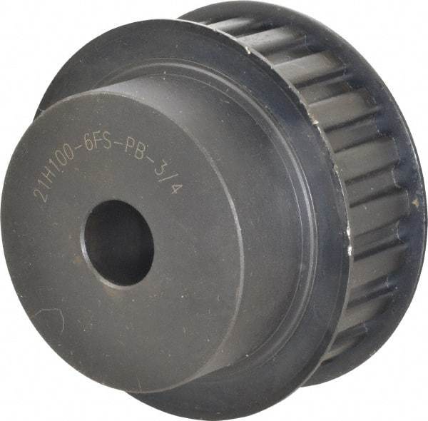 Power Drive - 21 Tooth, 3/4" Inside x 3.288" Outside Diam, Timing Belt Pulley - 3/4, 1" Belt Width, 3.342" Pitch Diam, Steel & Cast Iron - Exact Tool & Supply