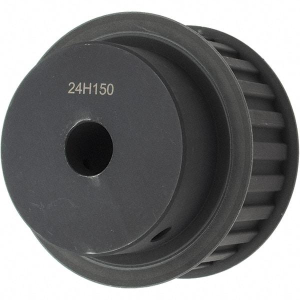 Power Drive - 24 Tooth, 3/4" Inside x 3.766" Outside Diam, Timing Belt Pulley - 1-1/2" Belt Width, 3.82" Pitch Diam, Steel & Cast Iron - Exact Tool & Supply