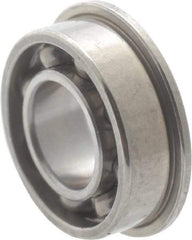Value Collection - 3/32" Bore Diam, 3/16" OD, Open Miniature Radial Ball Bearing - 1/16" Wide, With Flange, 1 Row, Round Bore, 13 Lb Static Capacity, 43 Lb Dynamic Capacity - Exact Tool & Supply