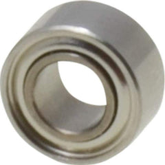 Value Collection - 3/32" Bore Diam, 3/16" OD, Double Shield Miniature Radial Ball Bearing - 3/32" Wide, 1 Row, Round Bore, 10 Lb Static Capacity, 31 Lb Dynamic Capacity - Exact Tool & Supply