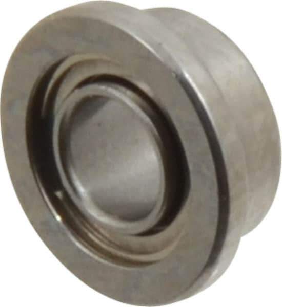 Value Collection - 3/32" Bore Diam, 3/16" OD, Double Shield Miniature Radial Ball Bearing - 3/32" Wide, With Flange, 1 Row, Round Bore, 10 Lb Static Capacity, 31 Lb Dynamic Capacity - Exact Tool & Supply