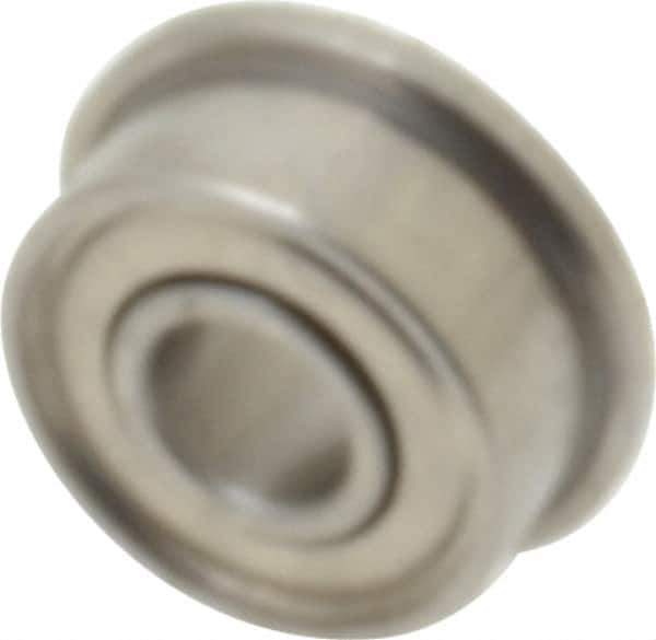 Value Collection - 1/8" Bore Diam, 5/16" OD, Double Shield Miniature Radial Ball Bearing - 9/64" Wide, With Flange, 1 Row, Round Bore, 40 Lb Static Capacity, 124 Lb Dynamic Capacity - Exact Tool & Supply