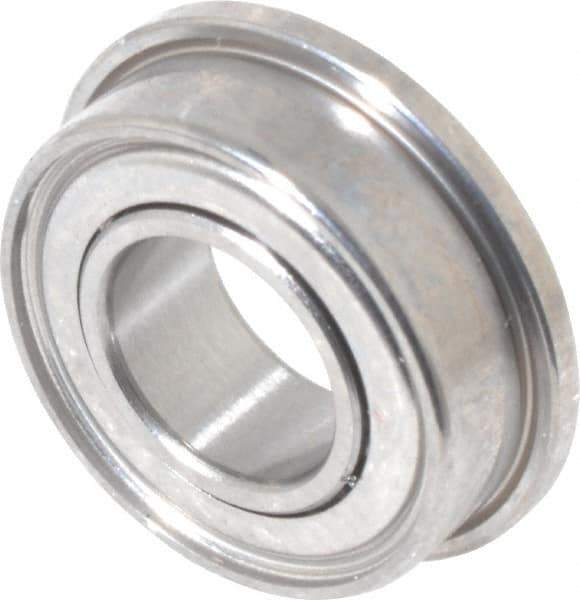 Value Collection - 3/16" Bore Diam, 3/8" OD, Double Shield Miniature Radial Ball Bearing - 1/8" Wide, With Flange, 1 Row, Round Bore, 56 Lb Static Capacity, 160 Lb Dynamic Capacity - Exact Tool & Supply