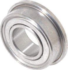 Value Collection - 3/16" Bore Diam, 3/8" OD, Double Shield Miniature Radial Ball Bearing - 1/8" Wide, With Flange, 1 Row, Round Bore, 56 Lb Static Capacity, 160 Lb Dynamic Capacity - Exact Tool & Supply