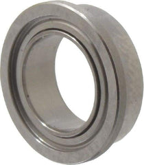 Value Collection - 1/4" Bore Diam, 3/8" OD, Double Shield Miniature Radial Ball Bearing - 1/8" Wide, With Flange, 1 Row, Round Bore, 33 Lb Static Capacity, 84 Lb Dynamic Capacity - Exact Tool & Supply