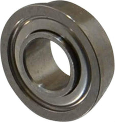 Value Collection - 3/16" Bore Diam, 3/8" OD, Double Shield Miniature Radial Ball Bearing - 1/8" Wide, With Flange, 1 Row, Round Bore, 56 Lb Static Capacity, 160 Lb Dynamic Capacity - Exact Tool & Supply
