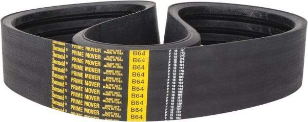 Value Collection - Section B, V-Belt - Neoprene Rubber, Classic Banded, No. B-64 - Exact Tool & Supply