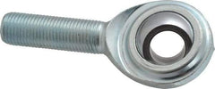 Made in USA - 1/2" ID, 1-5/16" Max OD, 8,386 Lb Max Static Cap, Plain Male Spherical Rod End - 1/2-20 RH, Steel with Steel Raceway - Exact Tool & Supply