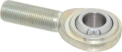 Made in USA - 5/8" ID, 1-1/2" Max OD, 9,813 Lb Max Static Cap, Plain Male Spherical Rod End - 5/8-18 RH, Steel with Steel Raceway - Exact Tool & Supply