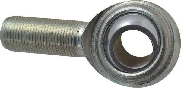 Made in USA - 3/4" ID, 1-3/4" Max OD, 14,290 Lb Max Static Cap, Plain Male Spherical Rod End - 3/4-16 RH, Steel with Steel Raceway - Exact Tool & Supply