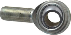 Made in USA - 3/4" ID, 1-3/4" Max OD, 14,290 Lb Max Static Cap, Plain Male Spherical Rod End - 3/4-16 RH, Steel with Steel Raceway - Exact Tool & Supply