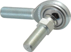 Made in USA - 1/2" ID, 1-5/16" Max OD, 8,386 Lb Max Static Cap, Male Spherical Rod End with Stud - 1/2-20 RH, Steel with Steel Raceway - Exact Tool & Supply