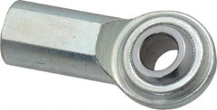 Made in USA - 1/2" ID, 1-5/16" Max OD, 8,386 Lb Max Static Cap, Plain Female Spherical Rod End - 1/2-20 RH, Steel with Steel Raceway - Exact Tool & Supply